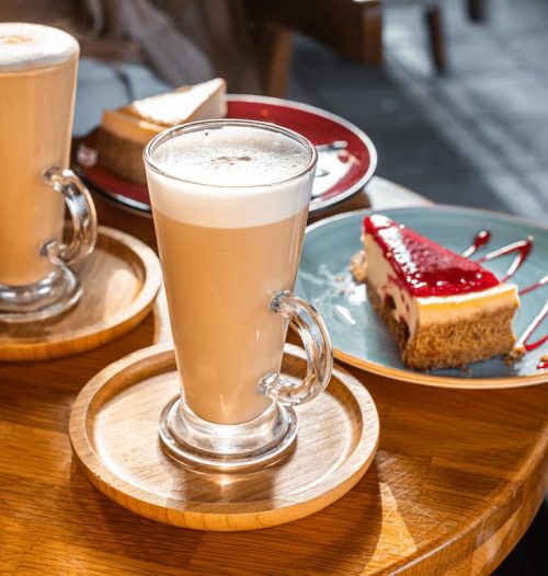 classic new york cheesecake and coffee latte on a 2024 12 09 03 35 47 utc 1